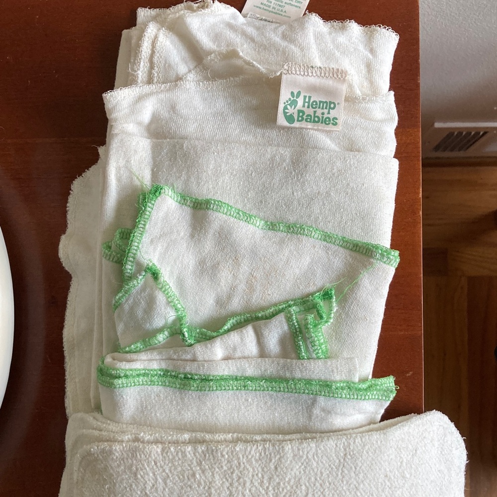 Hemp-Cotton Cloth Flat Diapers, Snappies, and inserts/boosters